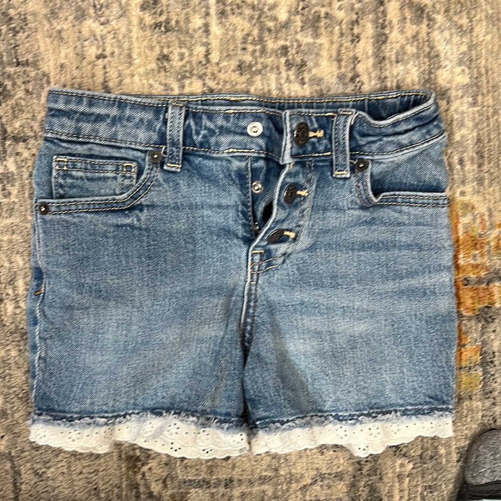 Girls Denim Lace Shorts